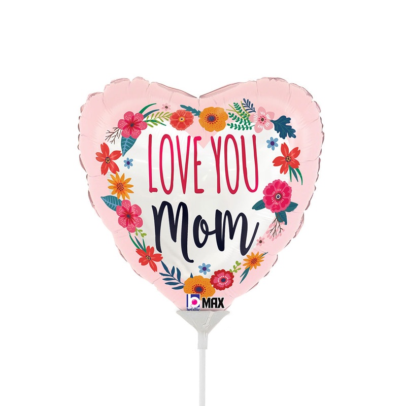 Satin Love You Mom Blossoms Mini Shape (air-fill Only) 9 Balloon