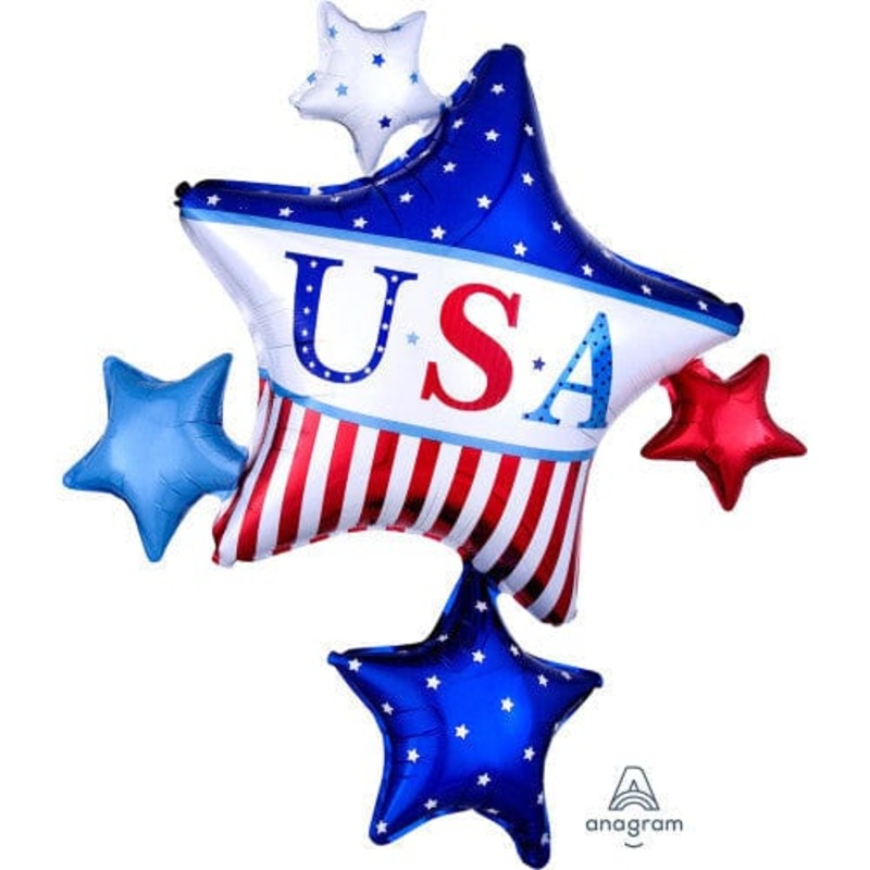 USA Patriotic Star Cluster 35 Balloon