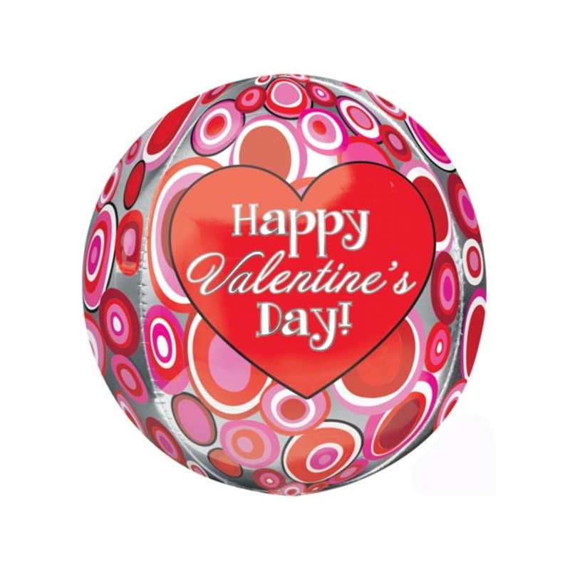 Valentine's Day Circles Orbz 16 Balloon