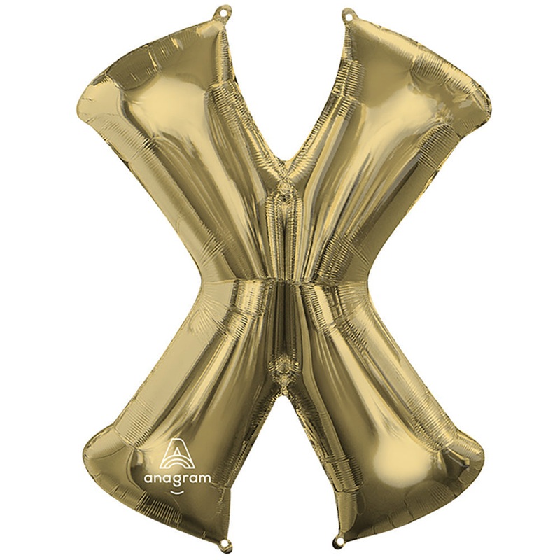 White Gold Letter X 34 Balloon