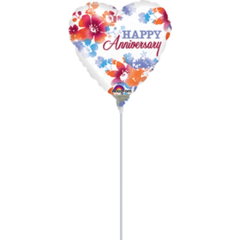 Anniversary Watercolor 4" Air-fill Balloon (requires heat sealing)