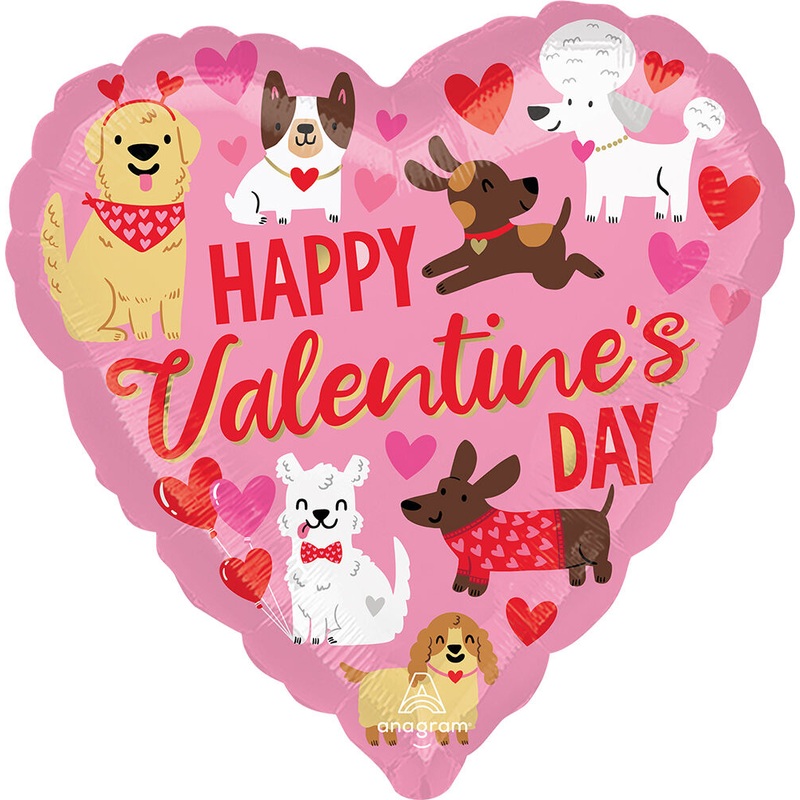 Doggone Cute Valentine 17" Balloon