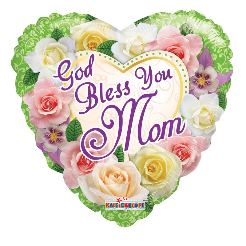 God Bless You Mom Flowers 18 Balloon