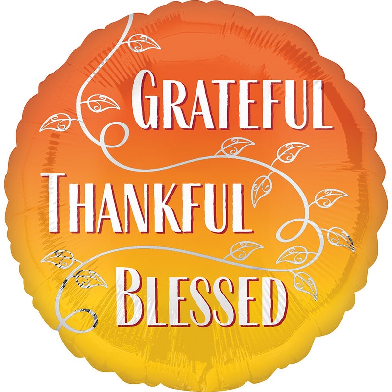 Grateful Thankful Blessed 17" Balloon