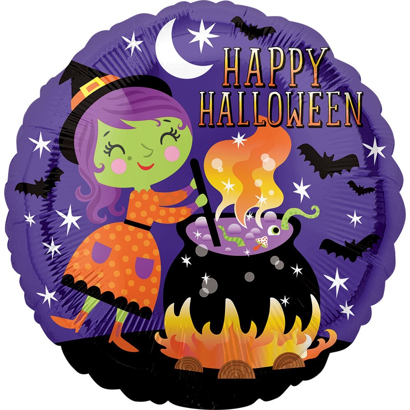 Halloween Witch/Cauldron 17" Balloon