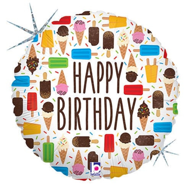 Happy Birthday Ice Cream 18 Balloon