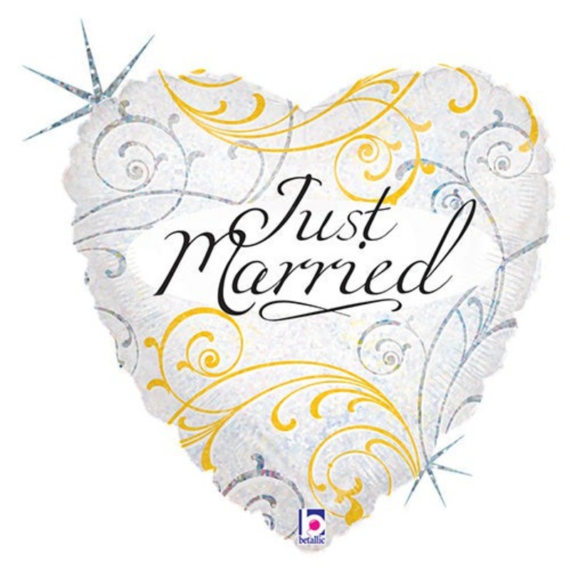 Just Married Filigree 18 Balloon