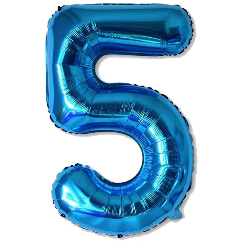 Number 5 Blue 34 Balloon