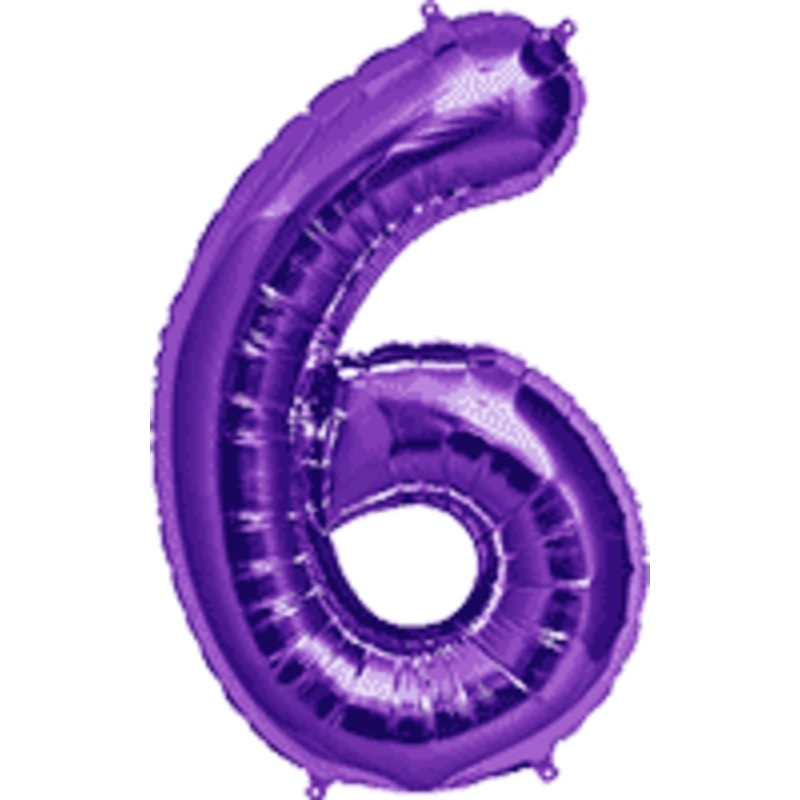 Purple Number 6 34 Balloon