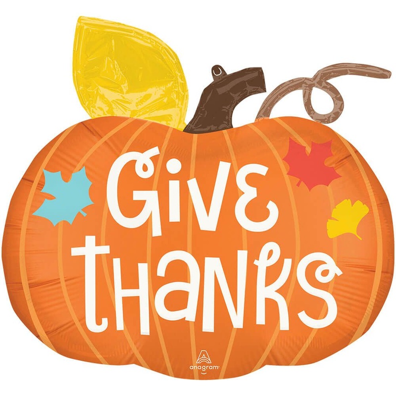 Satin Give Thanks Pumpkin 25 Balloon
