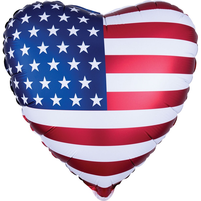 Satin Heart Flag 18" Balloon