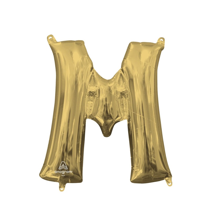 White Gold Letter M 16" Balloon