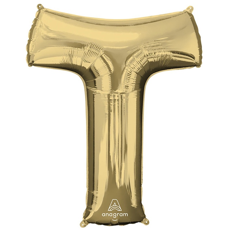 White Gold Letter T 34 Balloon