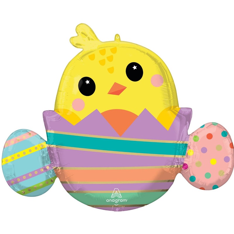 Easter Chicky in Striped Egg 31 Balloon