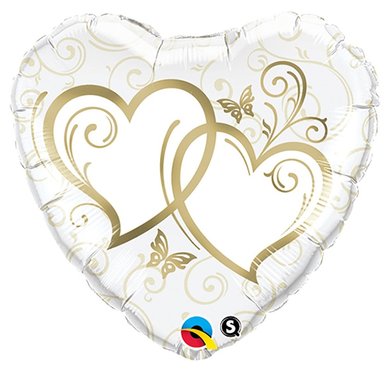 Entwined Hearts - Gold 18 Balloon