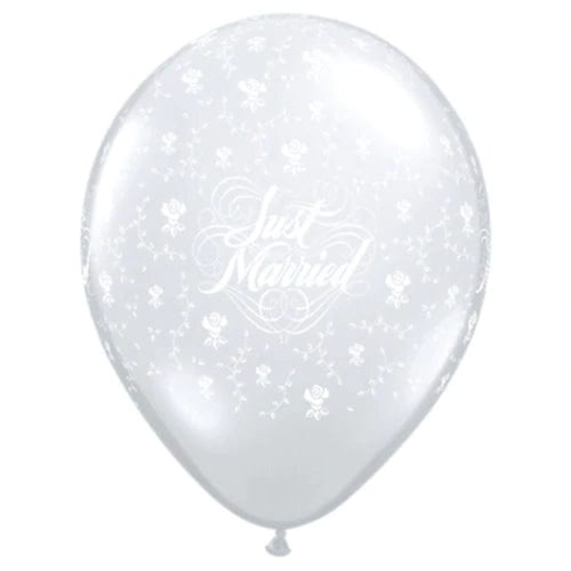 Just Married Flowers-A-Round 11 Latex Balloons (50 count)