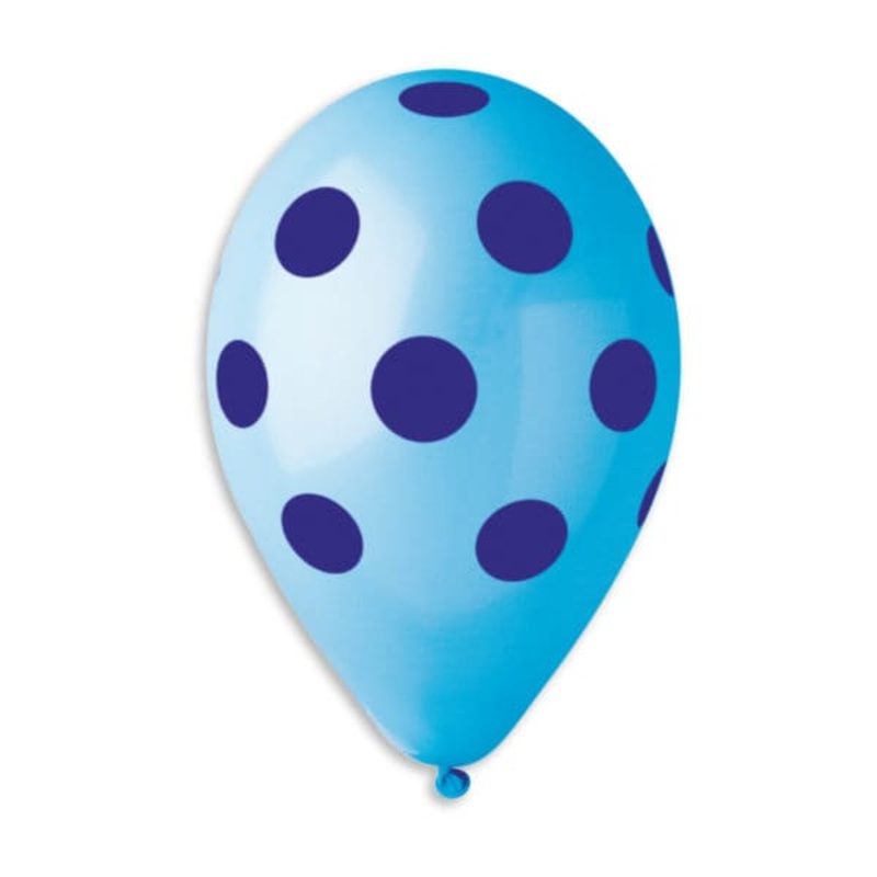 Light Blue/Blue Polka Dot 12 Latex Balloons (50 count)