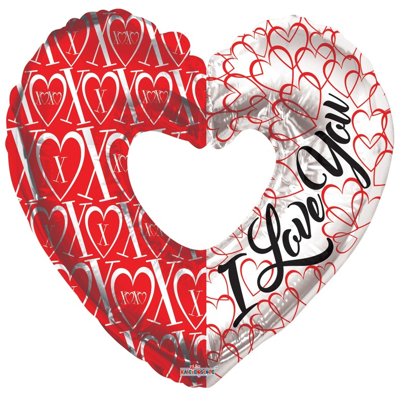 Love XOXO Heart (requires heat-sealing) 9 Balloons (10 count)