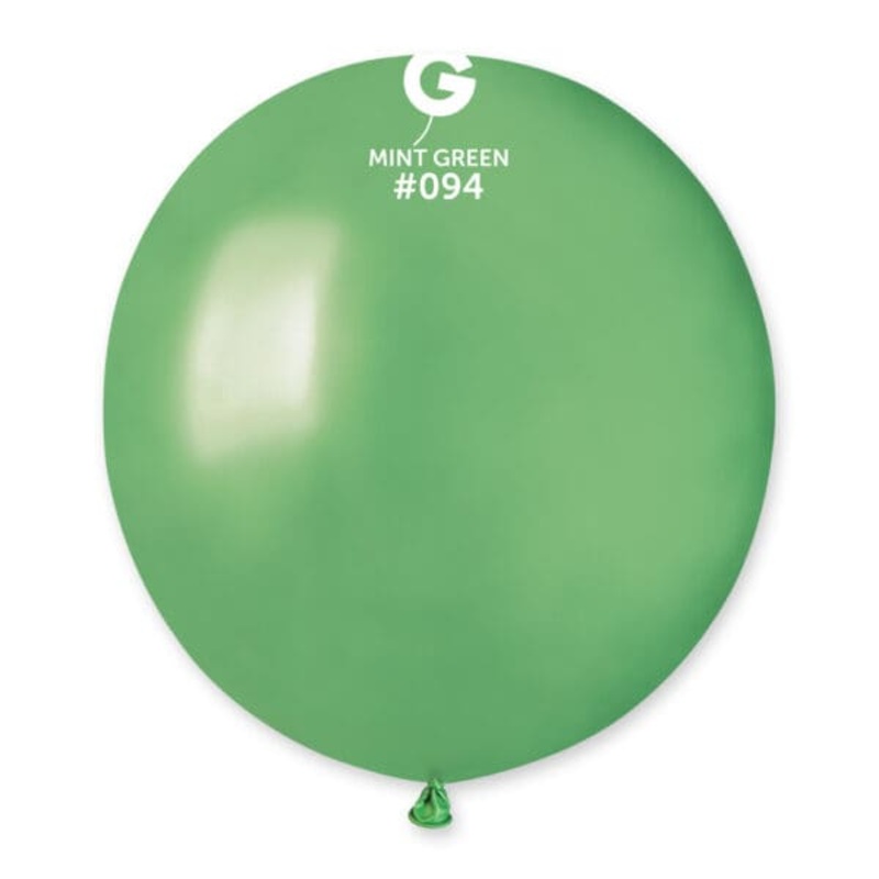 Metallic Metal Mint Green 19 Latex Balloons (25 count)