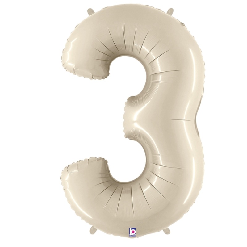 Number 3 White Sand 34 Balloon