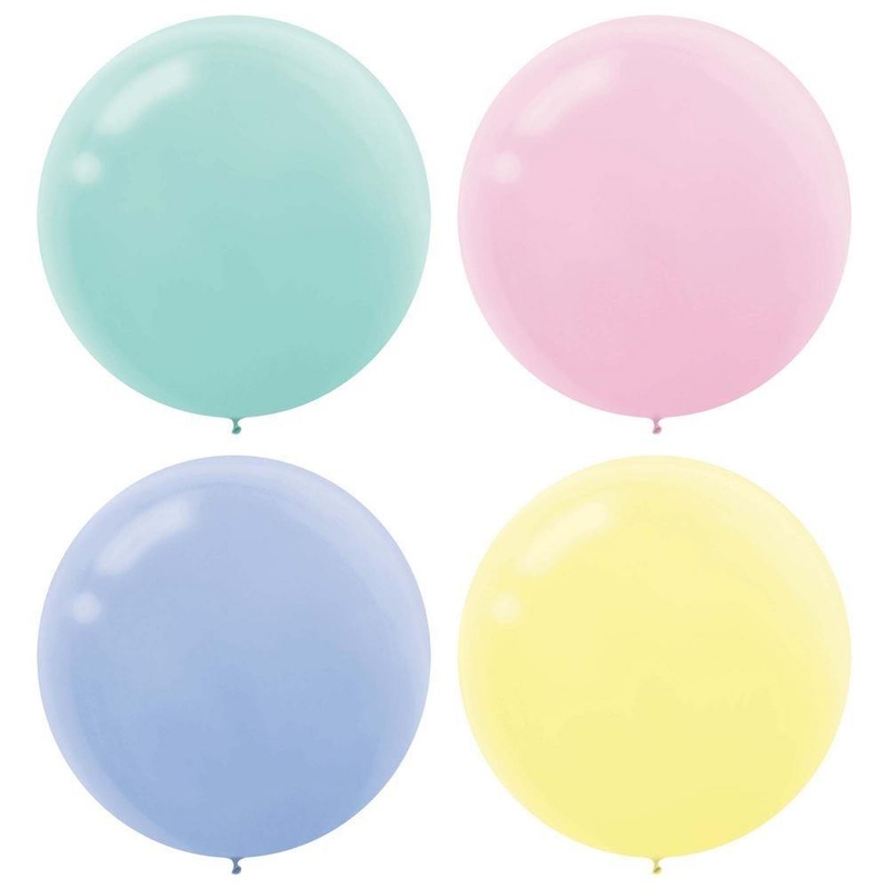 Pastel Assortment of 24 Latex Balloons (4 Count)