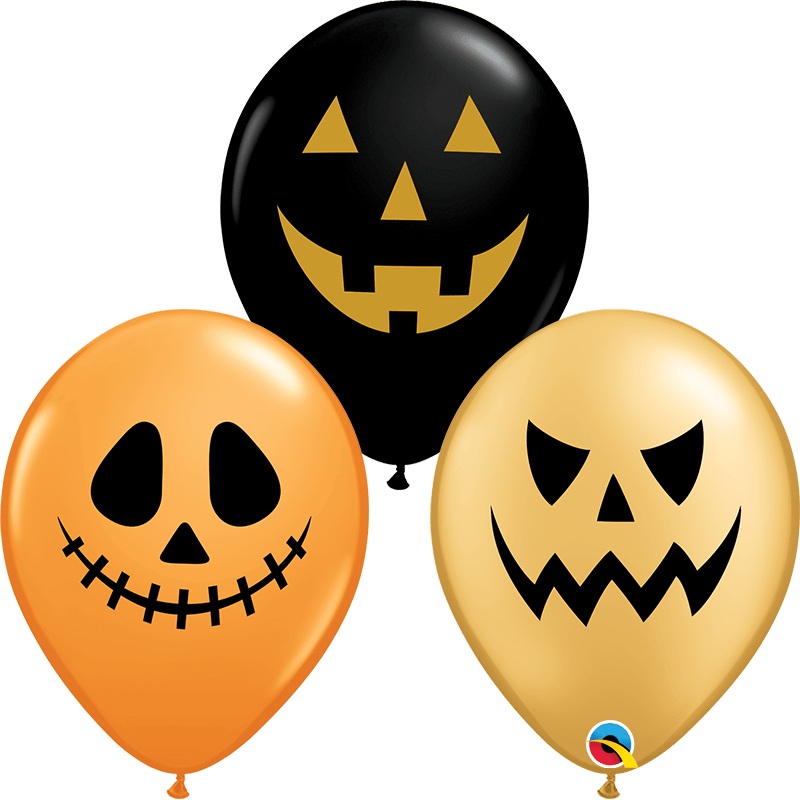 Pumpkin Jack Faces Assortment 11 Latex Balloons (50 count)