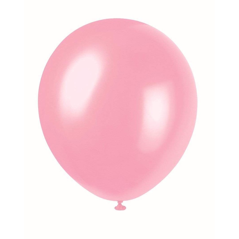 Rose Petal Pink Pearlized 12 Latex Balloons (8)