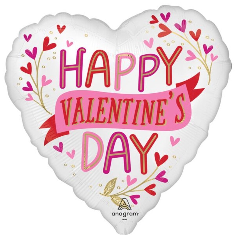 Valentine's Day Satin Botanical Traces 28 Balloon