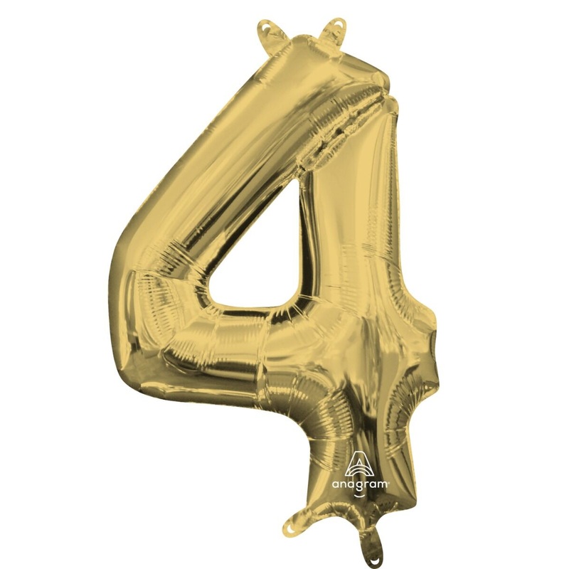 White Gold Number 4 16" Balloon