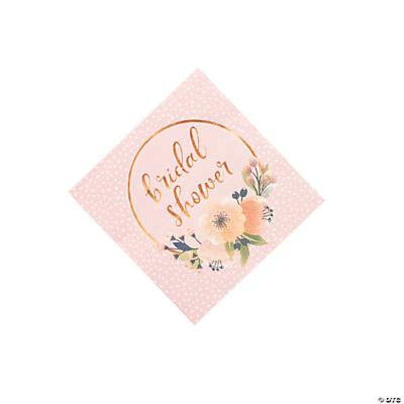 Bridal Shower Rose Gold Beverage Napkins 5 (16 count)