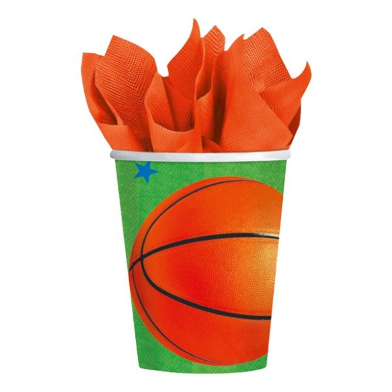 Champ Basketball 9oz Paper Cups (8 count)