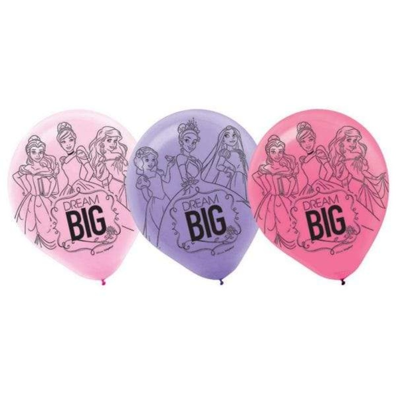 Disney Princess Dream Big 12 Latex Balloons (6 count)