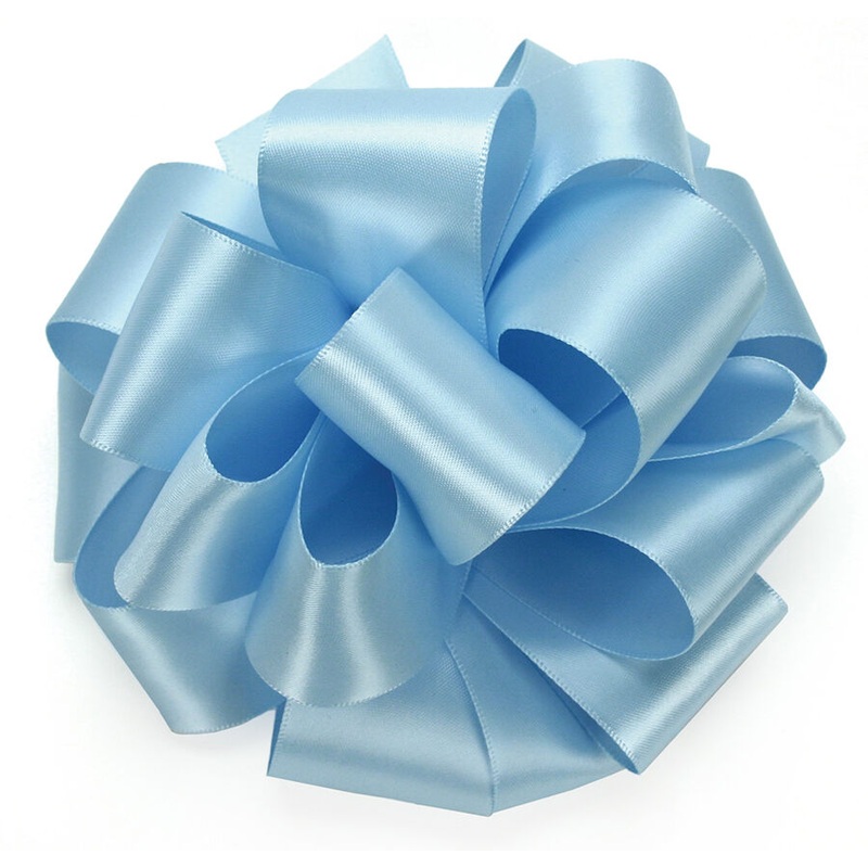 Double Face Satin 100yd No3 - Light Blue