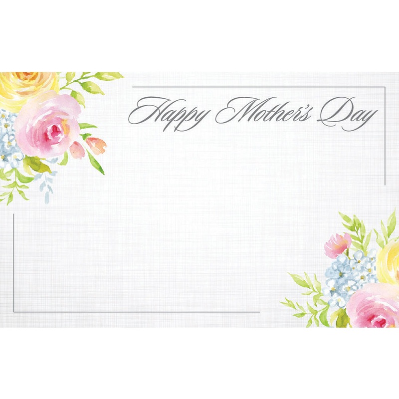 Enclosure Card - Happy Mother's Day Watercolor Flowers (50 count)