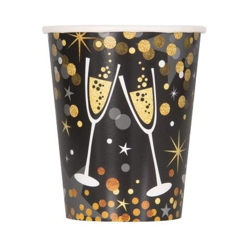 Glittering NY 9oz Cups (8 count)