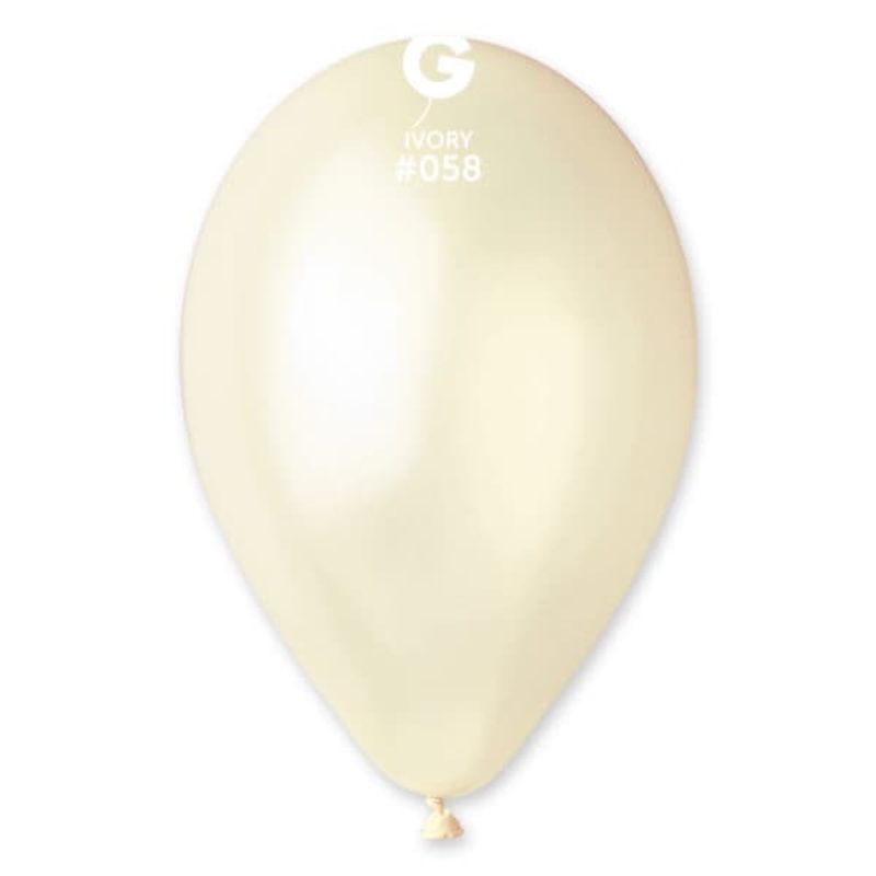Metallic Metal Ivory 12 Latex Balloons (50 count)