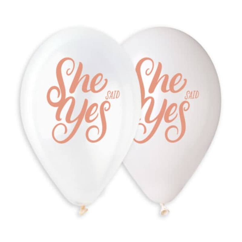 She Said Yes Printed 13 Latex Balloons (50 count)