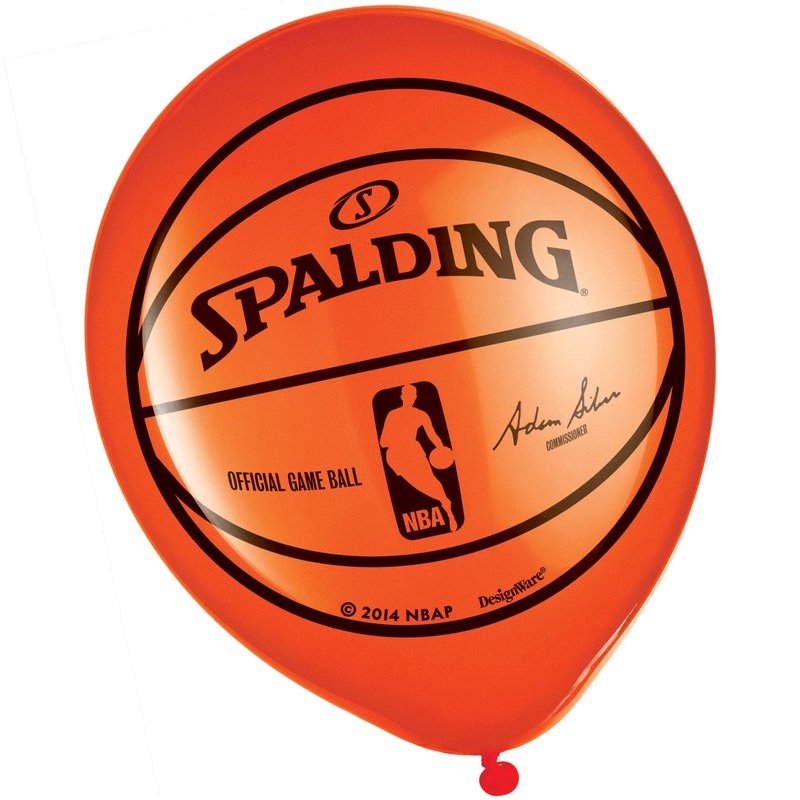Spalding Basketball Printed 12 Latex Balloons (6 count)