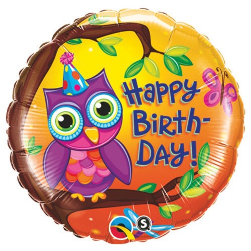 Birthday Owl 18 Balloon