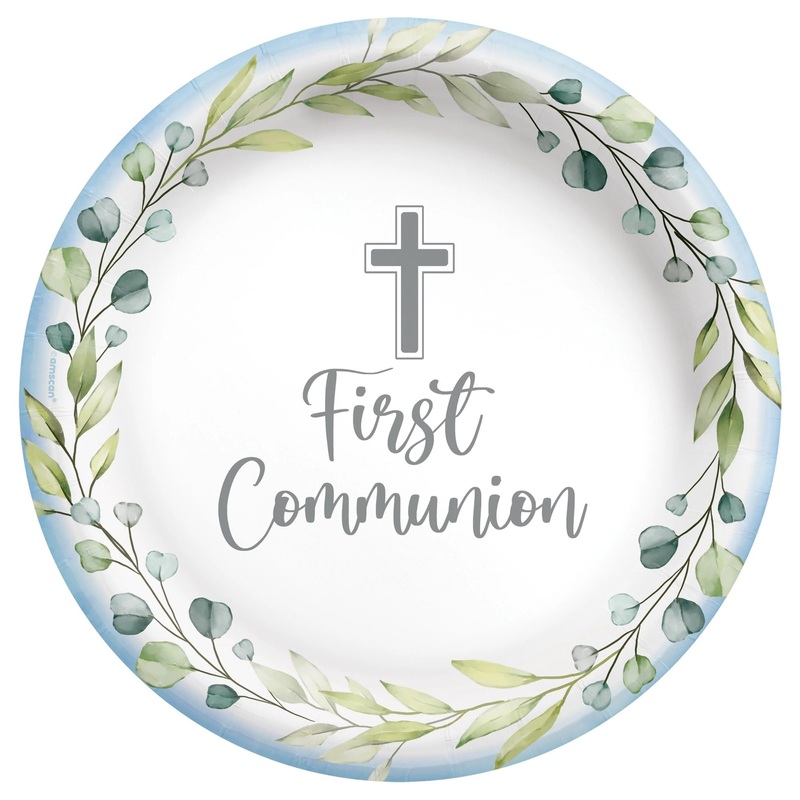 First Communion Blue Paper Plates 7 (20 count)