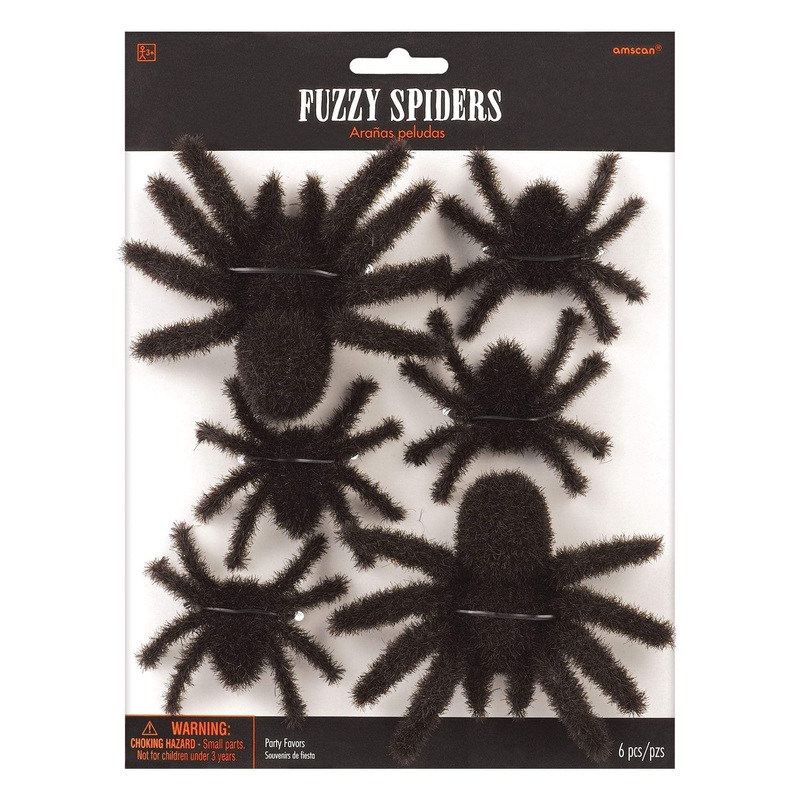 Fuzzy Spider Decorations Multi-Pack