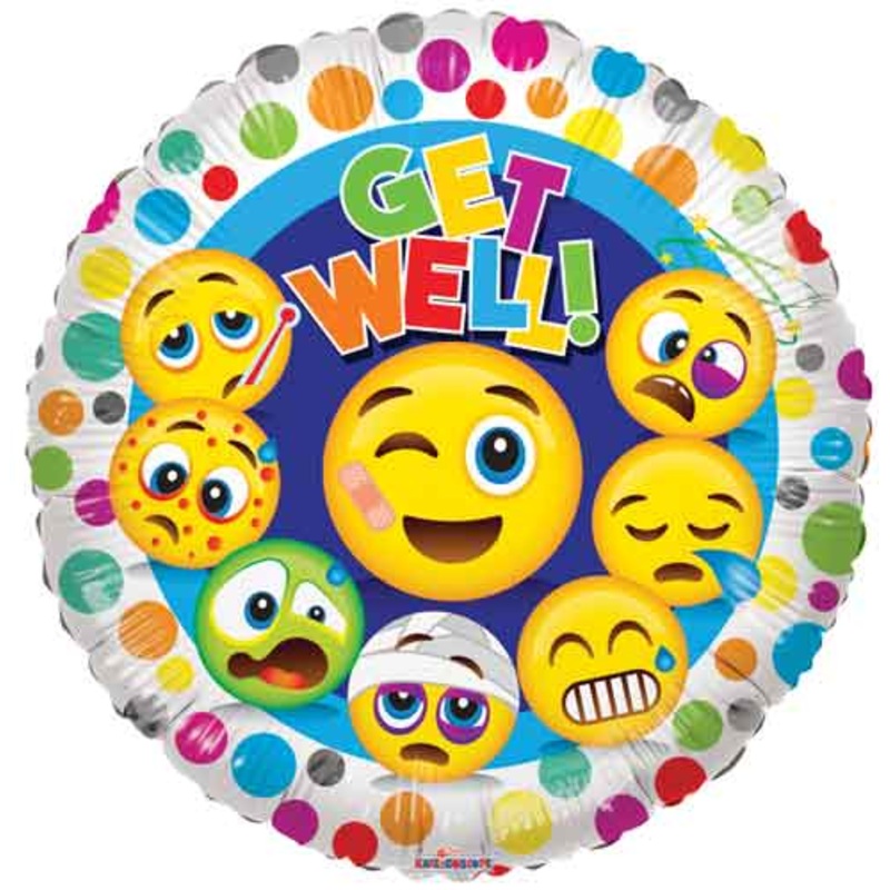 Get Well Smiles Emojis 18 Balloon