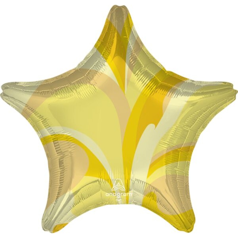 Gold Macro Marble Star 18 Balloon
