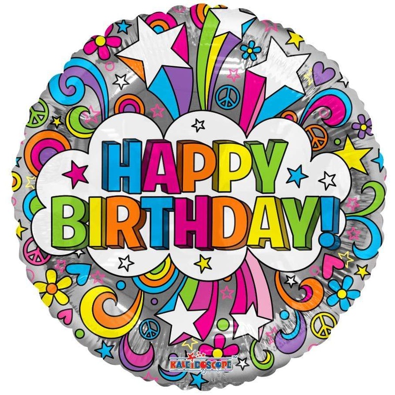 Happy Birthday Groovy Psychedelic 18 Balloon