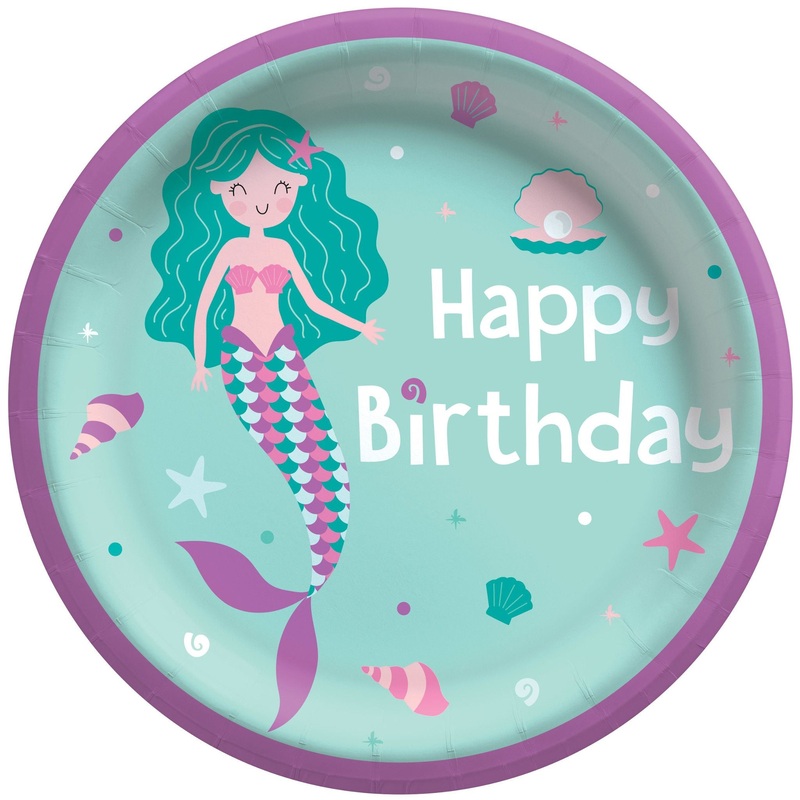 Happy Birthday Mermaid Paper Plates 9 (8 count)