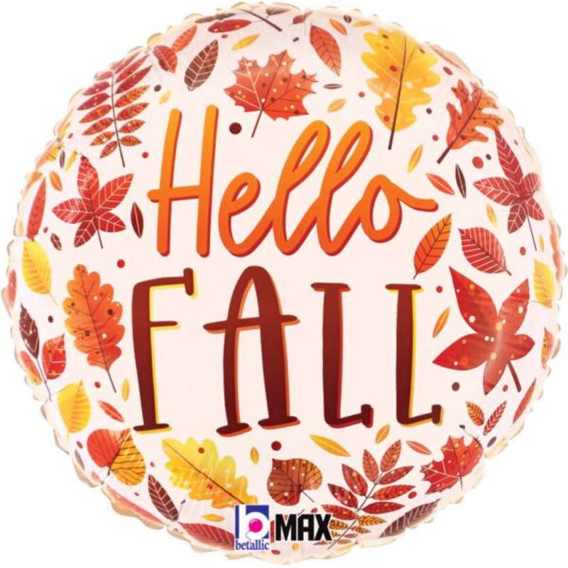 Hello Fall Leaves 18 Balloon