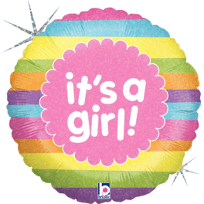 It's a Girl Rainbow 4" Air-fill Balloon (requires heat sealing)