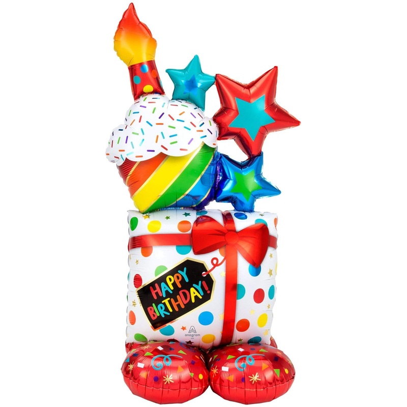 Stacked Birthday Icons 55 AirLoonz Balloon