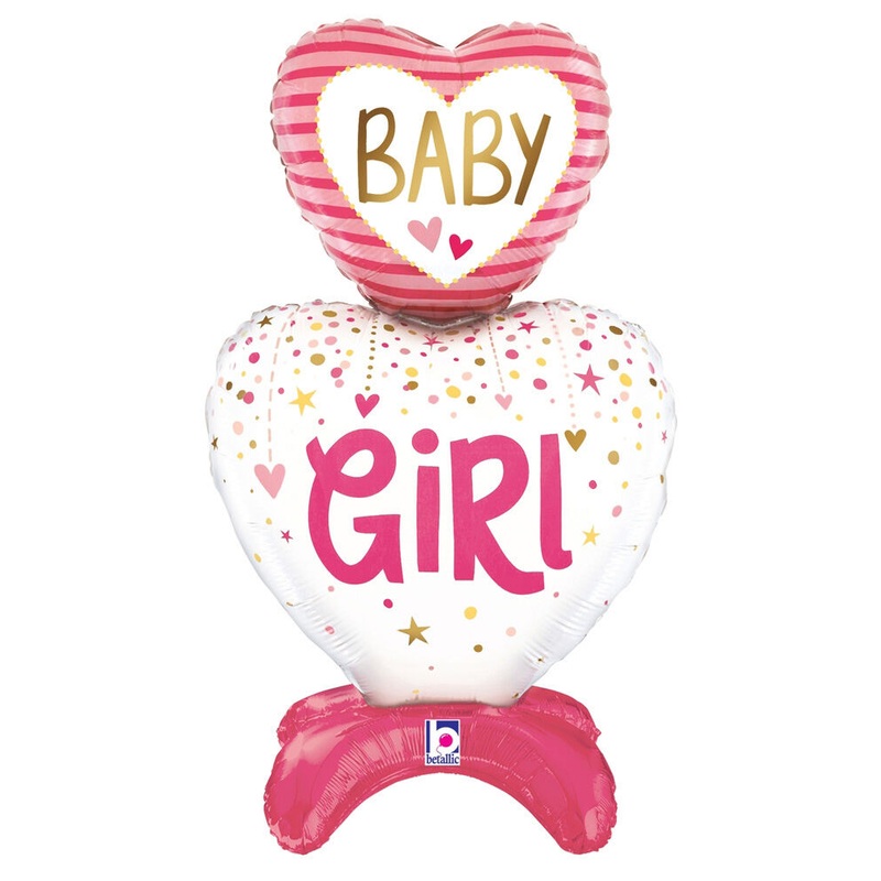 Standups Baby Girl Hearts 28" Balloon