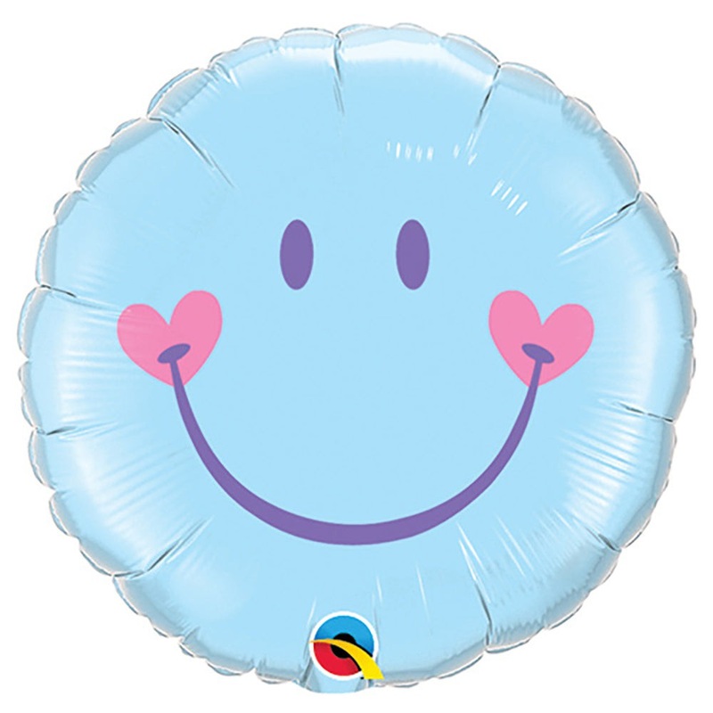 Sweet Smile Face - Pale Blue 18 Balloon